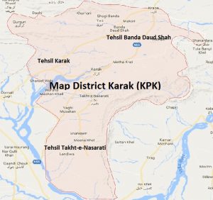 Map of Karak, KPK